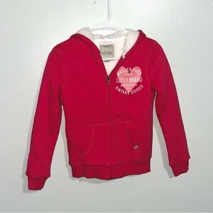 Lucky Brand Kids Hot Pink Hoodie Size 10/12